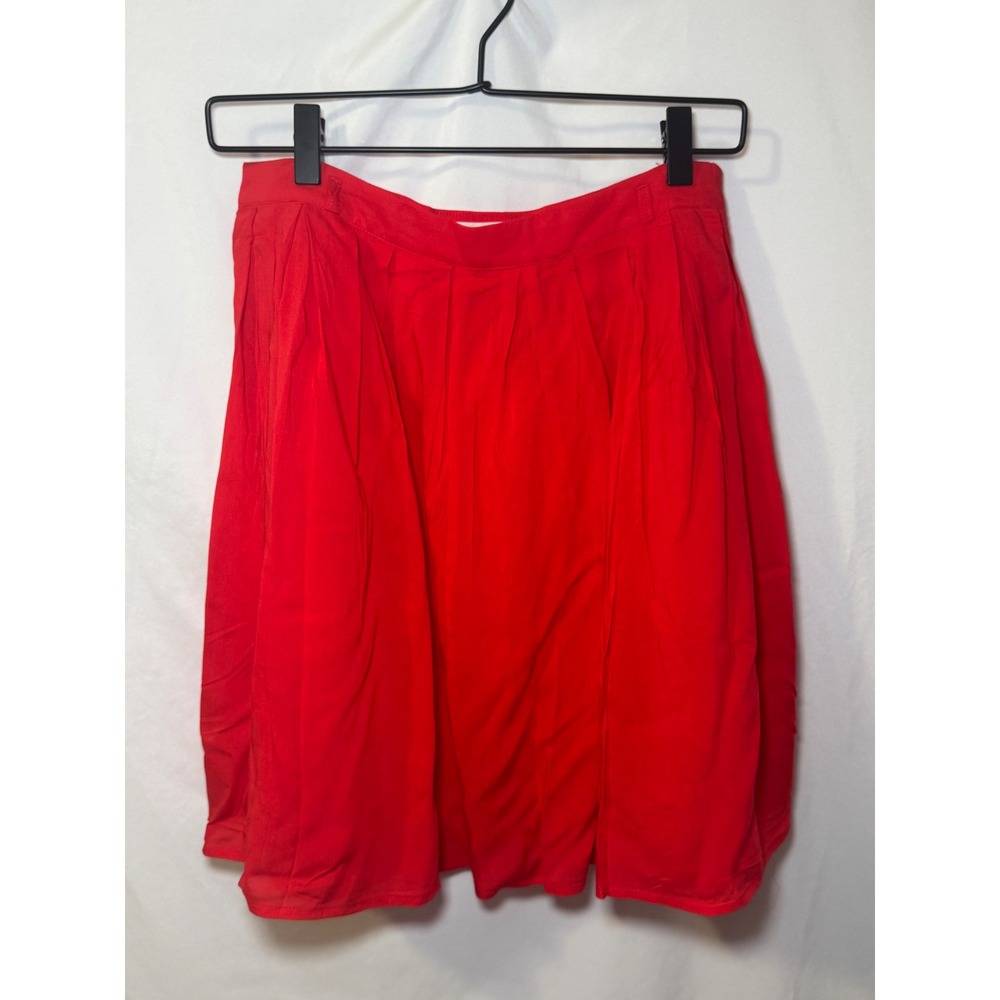 Red Pleated Midi Skirt Womens M Preppy Rockabilly Vintage Style Tulip B NWT